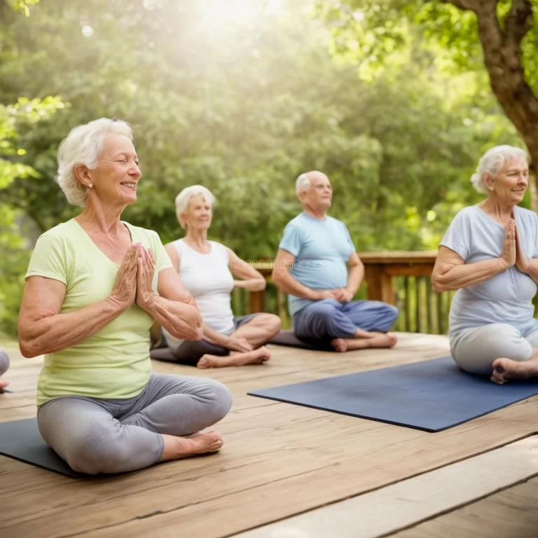 Retirees engaging in wellness activities at VitalMaxRest retreat