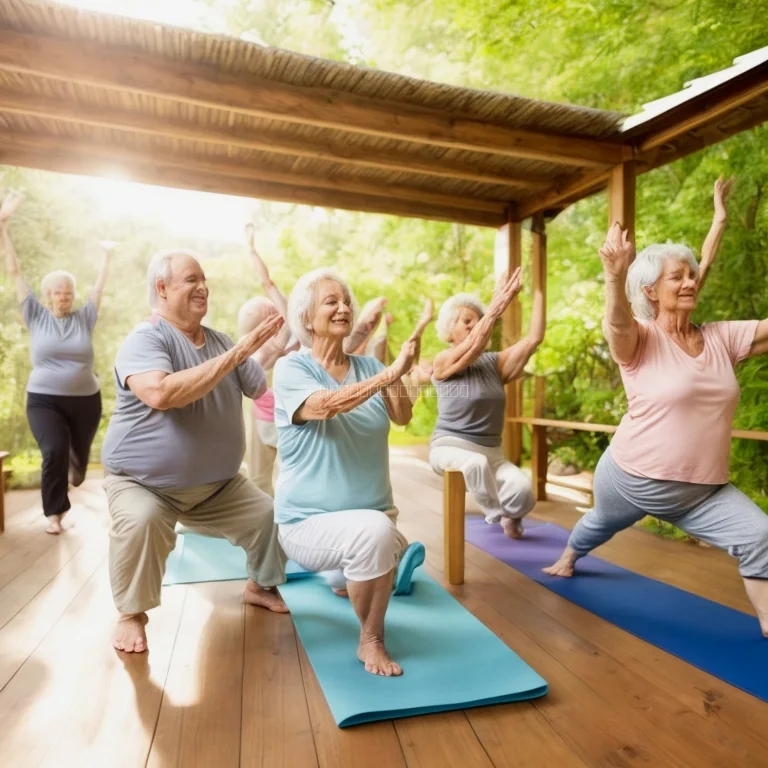 Healthy active retirees enjoying wellness retreat